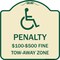 Signmission Penalty $100 $500 Fine Tow-Away Zone Heavy-Gauge Aluminum Sign, 18" x 18", TG-1818-23330 A-DES-TG-1818-23330 - alternate 1